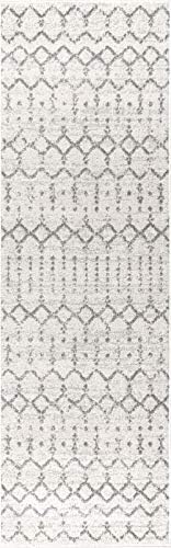 JONATHAN Y MOH101B-216 Moroccan HYPE Boho Vintage Diamond 2 ft. x 16 ft Runner-Rug, Bohemian, Southwestern, Casual, Transitional, Pet Friendly, Non Shedding, Stain Resistant, Easy-Cleaning, Cream/Gray - Image 2