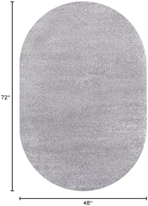 JONATHAN Y SEU100A-4OV Haze Solid Low-Pile Indoor Area-Rug, Coastal, Bohemian, Minimalist Easy-Washing,Bedroom,Kitchen,Living Room,Non Shedding, Gray, 4 X 6 Oval - Image 2