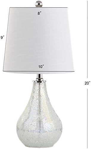 JONATHAN Y Mona Coastal Mini LED Table Lamp 20" Bedside, Mosaic White - Image 3
