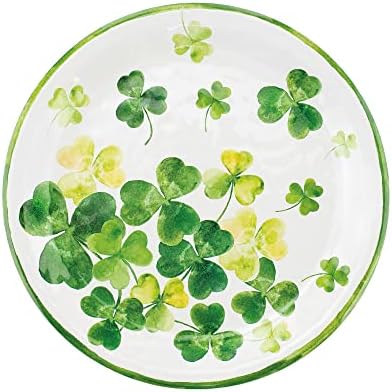 UPware 12 Piece Shamrocks Melamine Dinnerware Sets, Outdoor Dishes Set, Plates and Bowls Sets, St. Patrick's Day Decorations, Service for 4, Green - Image 6