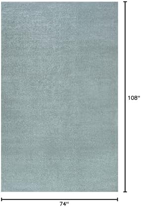 JONATHAN Y Haze Solid Low-Pile Aqua Blue Indoor Area Rug 6x9, Coastal,Bohemian,Minimalist,Classic, Easy-Cleaning for Living Room,Bedroom,Kitchen,Pet Friendly,Non-Shedding (SEU100S-6) - Image 2