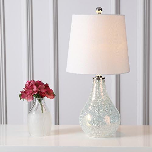 JONATHAN Y Mona Coastal Mini LED Table Lamp 20" Bedside, Mosaic White - Image 2
