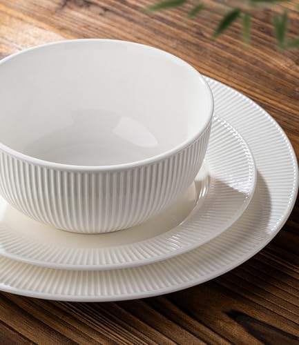 TheTerra Ceramic Dinnerware Set for 4, 12-Piece Plates and Bowls Set - Image 6