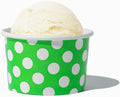 UNIQ 1000-Count 4 oz Polka Dot Paper Ice Cream Cups Green Color | Disposable Food & Dessert Bowls in Multiple Colors | Frozen Dessert Supplies