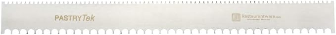 Restaurantware 19.8 Inch x 2 Inch Cake Comb 1 Semicircle Decorating Comb - Double-Sided Assorted Edges Stainless Steel Icing Smoother For Decorating Or Sculpting Desserts