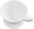 Handmade Pour Over Ceramic Coffee Dripper - Authentic Brewing Experience for Camping, Office, and Home (White)