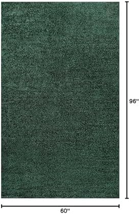 JONATHAN Y Haze Solid Low-Pile Emerald Indoor Area Rug 5x8, Coastal,Bohemian,Minimalist,Classic, Easy-Cleaning for Living Room,Bedroom,Kitchen,Pet Friendly,Non-Shedding (SEU100L-5) - Image 2