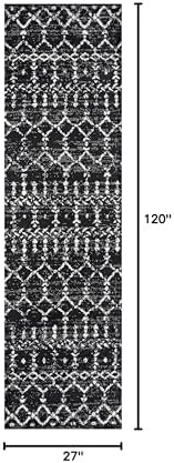 JONATHAN Y Boho Vintage Diamond Black/Ivory Runner Rug 2X10 ft, Moroccan Hype for Living Room, Bedroom, Kitchen, Office, Easy-Cleaning, High Traffic, Pet-Friendly, Non-Shedding (MOH101D-210) - Image 2