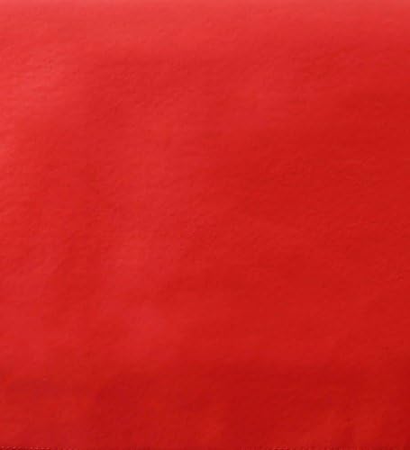 Yourtablecloth Heavy Duty Vinyl Round Fitted Tablecloth (Table Cover) with Flannel Backing Vibrant Colors Elasticized Tablecloth Great for Indoor and Outdoor Dining and Playing Cards 60” Ruby Red