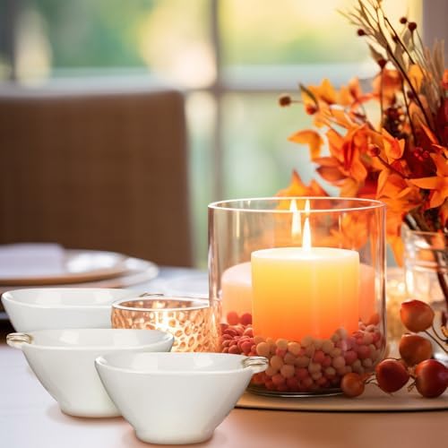 Maxcheck 8 Pcs Pumpkin Ceramic Bowl & Plate Fall Dinnerware Set, White - Image 6