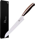 NAGOMI] 8 inch Serrated Bread Knife, Stainless Steel HRC58 Ultra-sharp Serrated Blade Bread Knife For Homemade Bread | Black Stylish Gift Box