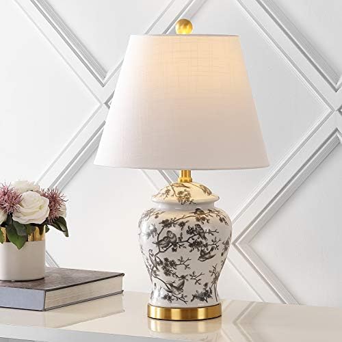 JONATHAN Y Penelope Ginger Jar 22" LED Table Lamp, Gray/White - Image 2