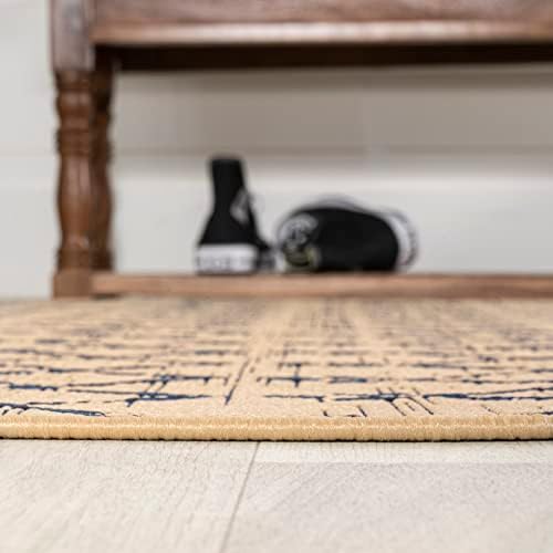 JONATHAN Y Moroccan Geometric Indoor Outdoor Square Area Rug 8X8 Beige/Navy, Ourika Textured Weave for Backyard, Patio, Porch, Easy-Cleaning, High Traffic, Pet-Friendly, Non-Shedding (SMB108H-8SQ) - Image 5