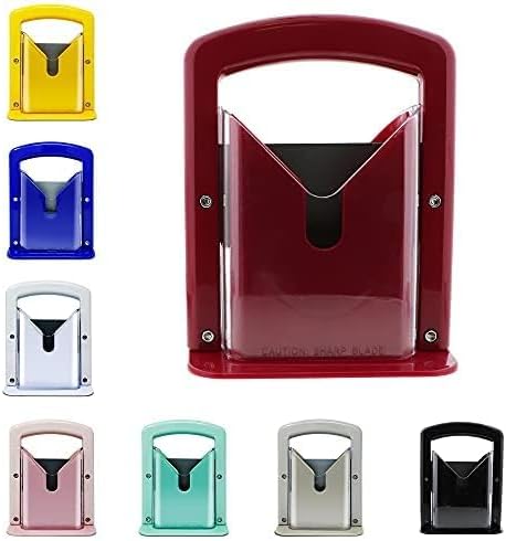 Slyce - Bagel Slicer, Bagel Cutter with Safety Shield and Safe Grip, Bagel Holder for Cutting Large and Small Bagels, Stainless Steel Blade (Red)