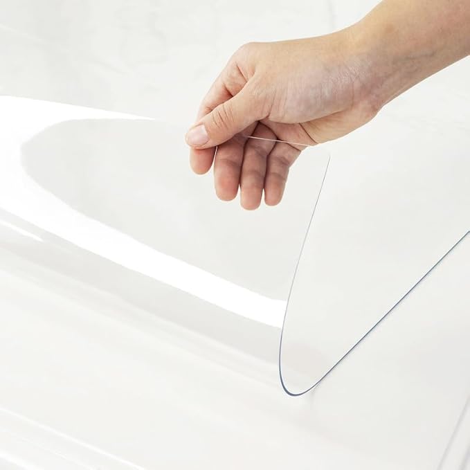 Warmstar Clear Table Cover Protector 38 x 64 Inch,1.5mm Thick Plastic Table Cover Rectangle,PVC Clear Table Protector,Desk Protector Mat for Kitchen, Dresser, Writing Desk，Dining Room Table