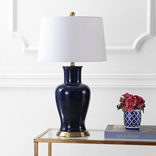 JONATHAN Y Julian Classic Ceramic Urn Metal LED Table Lamp 29", Navy - Image 3