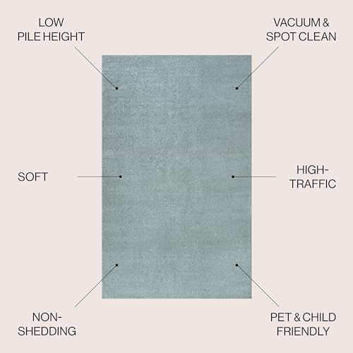 JONATHAN Y Haze Solid Low-Pile Aqua Blue Indoor Area Rug 3x5, Coastal,Bohemian,Minimalist,Classic, Easy-Cleaning for Living Room,Bedroom,Kitchen,Pet Friendly,Non-Shedding (SEU100S-3) - Image 2