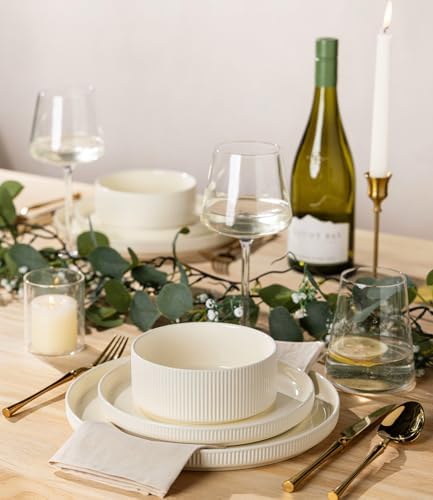 TheTerra Ceramic Dinnerware Set for 6, 18-Piece Plates and Bowls Set - Image 5