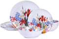 Melamine Dinnerware Set for 4,12 Piece Plates and Bowls,Unbreakable Dishes by molidiki