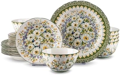 Ceramic Dinnerware Set, Series Western Ⅰ(Green Jasmine) by FANGJING
