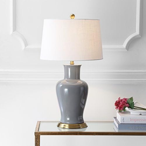 JONATHAN Y Julian Classic Ceramic Urn Metal LED Table Lamp 29", Gray - Image 2