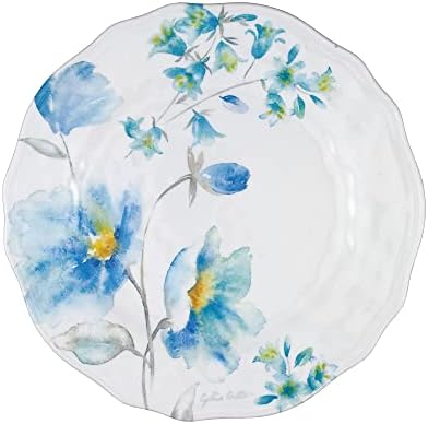 UPware 12 Piece Campanula Melamine Dinnerware Sets, Outdoor Dishes Set, Plates and Bowls Sets, Service for 4, Sky Blue - Image 5