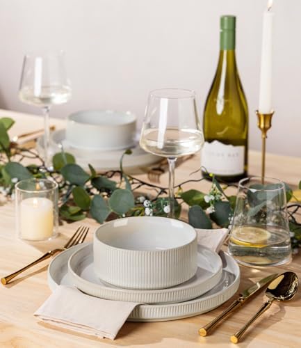 TheTerra Ceramic Dinnerware Set for 8, 24-Piece Plates and Bowls Set - Image 5