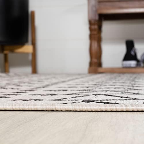 JONATHAN Y Moroccan Geometric Indoor Outdoor Square Area Rug 3X3 Cream/Black, Ourika Textured Weave for Backyard, Patio, Porch, Easy-Cleaning, High Traffic, Pet-Friendly, Non-Shedding (SMB108I-3SQ) - Image 5