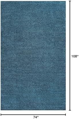 JONATHAN Y Haze Solid Low-Pile Turquoise Indoor Area Rug 6x9, Coastal,Bohemian,Minimalist,Classic, Easy-Cleaning for Living Room,Bedroom,Kitchen,Pet Friendly,Non-Shedding (SEU100H-6) - Image 2