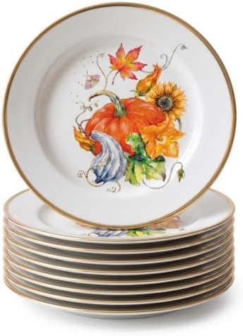 Havawish 6 Inch 6 Pcs Fall Pumpkin Appetizer Melamine Plates Set Decoration by Havawish