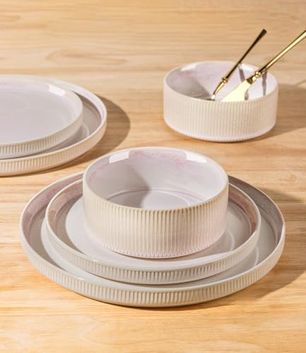 TheTerra Ceramic Dinnerware Set for 6, 18-Piece Plates and Bowls Set - Image 5