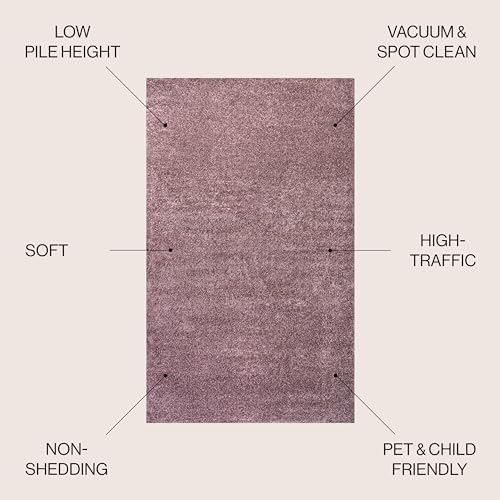 JONATHAN Y Haze Solid Low-Pile Light Purple Indoor Area Rug 3x5, Coastal,Bohemian,Minimalist,Classic, Easy-Cleaning for Living Room,Bedroom,Kitchen,Pet Friendly,Non-Shedding (SEU100R-3) - Image 2