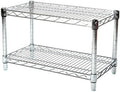 Shelving Inc. 14" d x 42" w Chrome Wire Shelving with 2 Tier Shelves, Weight Capacity 800lbs Per Shelf