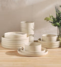 TheTerra Ceramic Dinnerware Set for 6, 18-Piece Plates and Bowls Set by TheTerra