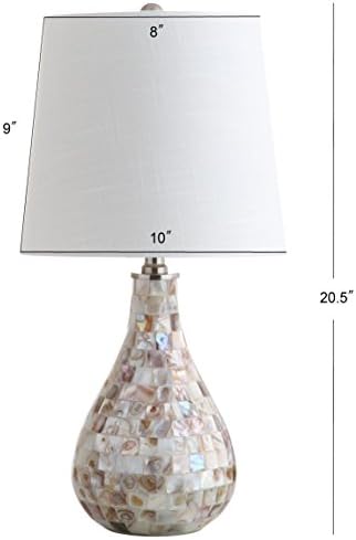 JONATHAN Y Mona Coastal Mini LED Table Lamp 20.5" Bedside, Seashell - Image 3