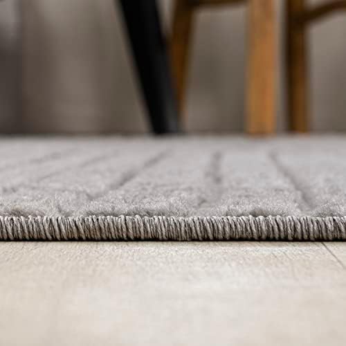JONATHAN Y Hallie High-Low Curve Gray/Ivory Indoor/Outdoor Runner Rug, 2x10, Minimalist, Pet Friendly, Non-Shedding, Stain Resistant, Hose-Washable for Backyard, Patio, Porch (SCN100A-210) - Image 6