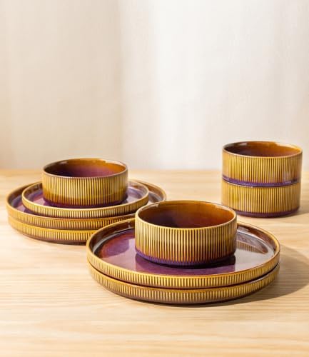 TheTerra Ceramic Dinnerware Set for 6, 18-Piece Plates and Bowls Set - Image 5