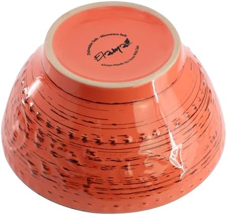 Elama Malibu Jasper 16-Piece Stoneware Embossed Pattern Reactive Glaze Orange Dinnerware Set, Tableware, Serveware Set (Jasper Orange) - Image 7