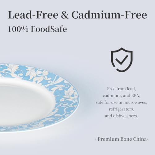 12-Piece Porelain Dinnerware Set, Light Blue - Image 3