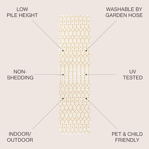 JONATHAN Y Moroccan Geometric Indoor Outdoor Runner Rug 2X10 Cream/Yellow, Ourika Textured Weave for Backyard, Patio, Porch, Easy-Cleaning, High Traffic, Pet-Friendly, Non-Shedding (SMB108J-210) - Image 2