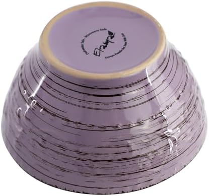 Elama Malibu Mica 16-Piece Stoneware Embossed Pattern Reactive Glaze Purple Dinnerware Set, Tableware, Serveware Set (Mica Purple) - Image 7
