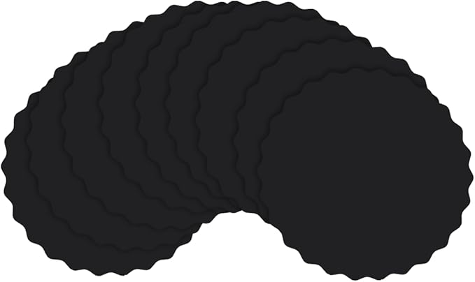 qiqee 12 Inch Black Wave Cake Boards Round 15-Packs Circles Rounds Base Food-Grade Cardboard Wave Cake Plate（Thinner But Stronger）