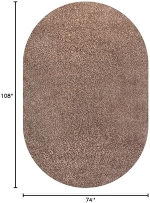 JONATHAN Y Haze Solid Low-Pile Brown 6x9 Oval Indoor Area Rug, Coastal,Bohemian,Minimalist,Classic, Easy-Cleaning for Living Room,Bedroom,Kitchen,Pet Friendly,Non-Shedding (SEU100J-6OV) - Image 2