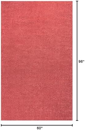 JONATHAN Y Haze Solid Low-Pile Red Indoor Area Rug 5x8, Coastal,Bohemian,Minimalist,Classic, Easy-Cleaning for Living Room,Bedroom,Kitchen,Pet Friendly,Non-Shedding (SEU100E-5) - Image 2