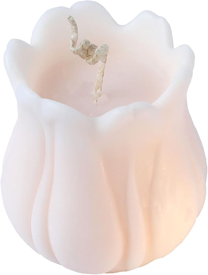 Silicone Candle Mold, 3D Handmade Soap Mould,Tulip Flower Shape Mold,Fondant Chocolate Baking Molds,Polymer Clay Casting Mold for Candle Making Home Decoration