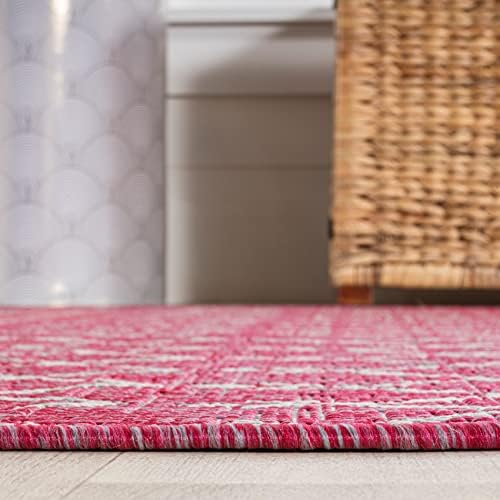 JONATHAN Y Moroccan Geometric Indoor Outdoor Runner Rug 2X8 Fuchsia/Light Gray, Ourika Textured Weave for Backyard, Patio, Porch, Easy-Cleaning, Pet-Friendly, Non-Shedding (SMB108Q-28) - Image 4