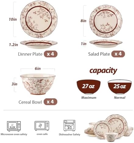 Ceramic Dinnerware Set, Series Western Ⅰ(Bird on Branch) - Image 3