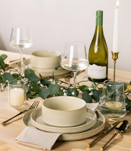 TheTerra Ceramic Dinnerware Set for 6, 18-Piece Plates and Bowls Set - Image 6