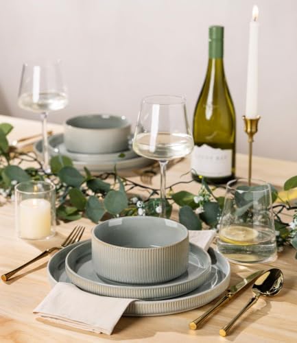 TheTerra Ceramic Dinnerware Set for 4, 16-Piece Plates and Bowls Set - Image 7