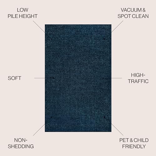 JONATHAN Y Haze Solid Low-Pile Navy 7x7 Square Indoor Area Rug, Coastal,Bohemian,Minimalist,Classic, Easy-Cleaning for Living Room,Bedroom,Kitchen,Pet Friendly,Non-Shedding (SEU100C-7SQ) - Image 2